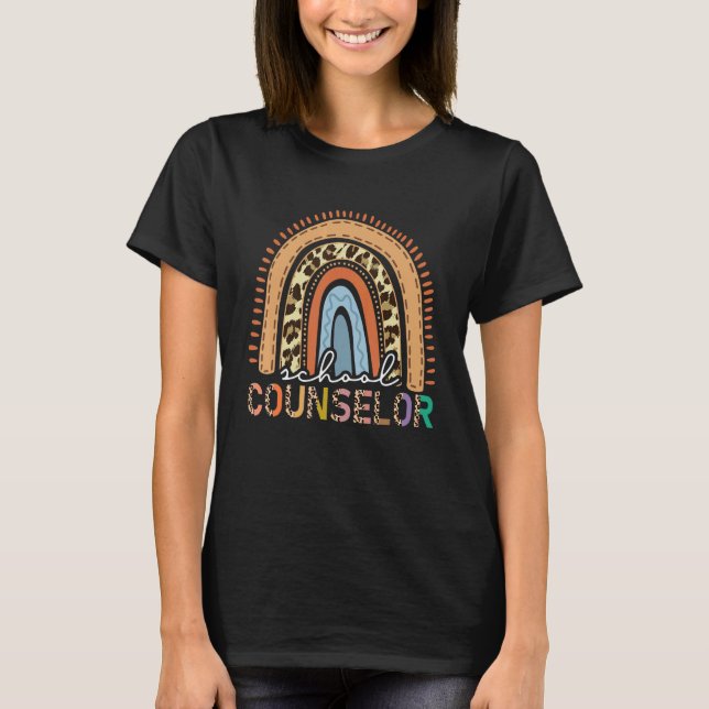 Guidance Appreciation Rainbow Leopard School Count T-Shirt (Vorderseite)