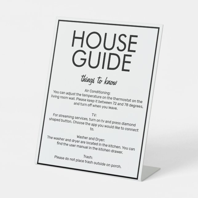 Guide de la Maison Blanche moderne Panneau de la t (Recto)