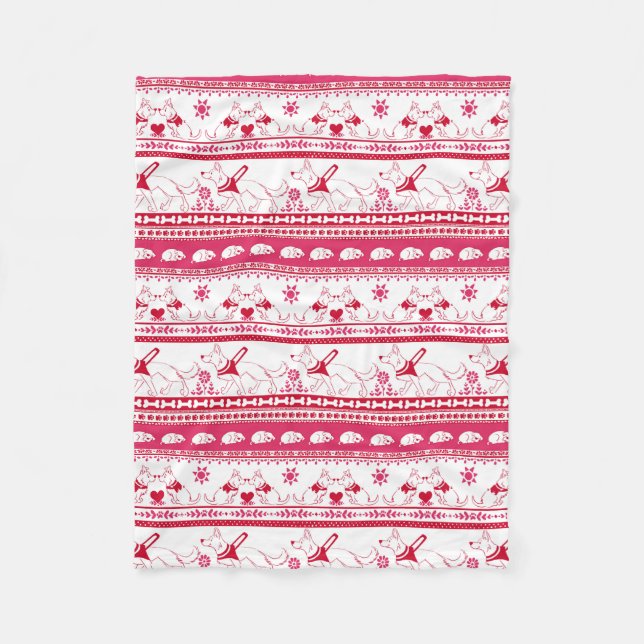 Guide Dog Deutsches Schäfermuster - Rot - Fleecedecke (Vorderseite)