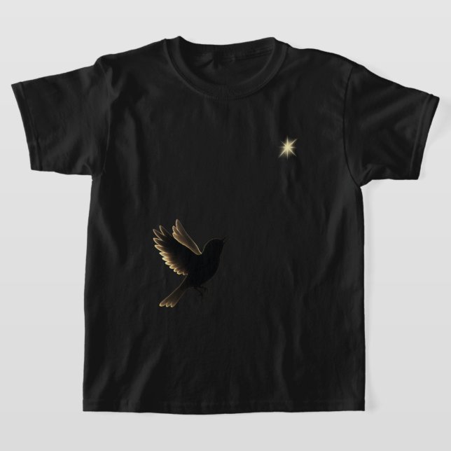 Guided by Light – Silhouette Bird and Star T-Shirt (Ablage )