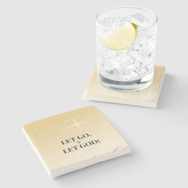 Guiding Light Let Go Let God Cross Steinuntersetzer