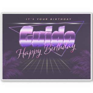 Guido Nom Prénom lila retro Sticker