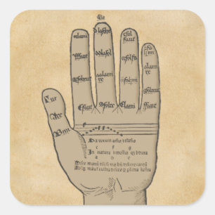 Guidonian Hand, mittelalterliche Musiktheorie Quadratischer Aufkleber