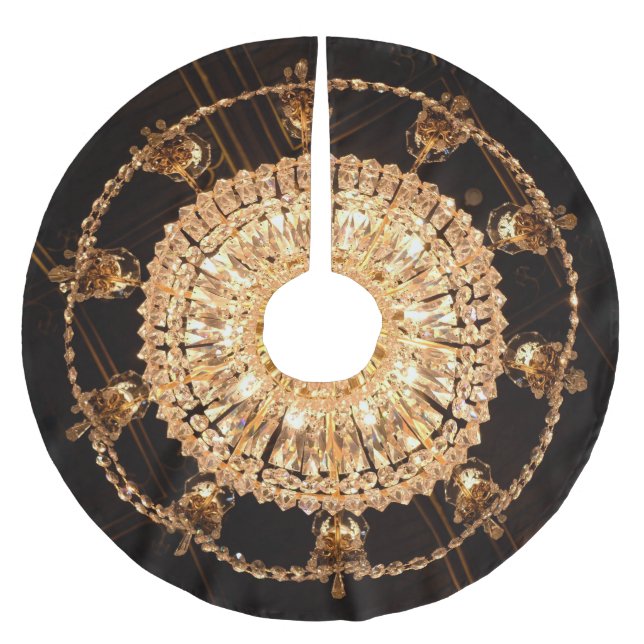 Guildhall Elegante: Antique Chandelier View Polyester Weihnachtsbaumdecke (Vorderseite)