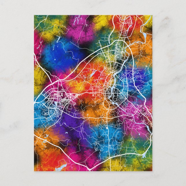 Guilin China City Map Postkarte (Vorderseite)