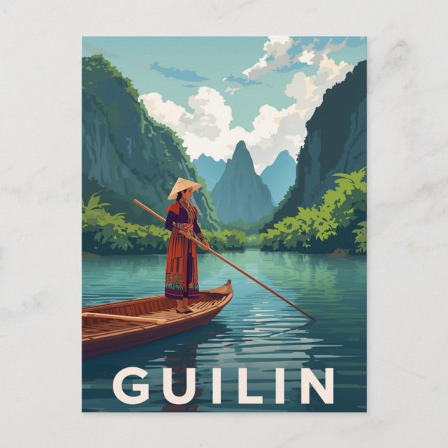 Guilin China River Scenery Postkarte (Vorderseite)