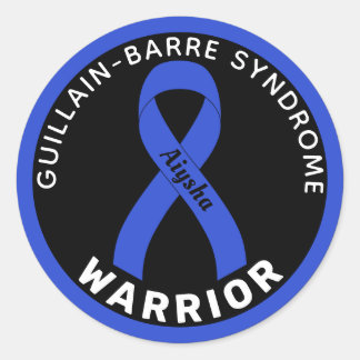 Guillain-Barre-Syndrom Krieger-Ribbon Schwarz Runder Aufkleber