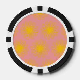 Guilloche-Blume rosa Pokerchips