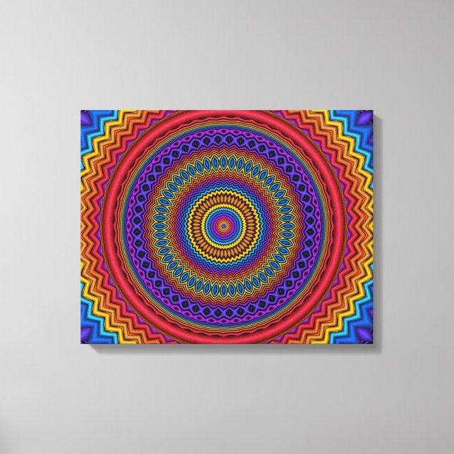 Guilloché Spirograph Wrapped Canvas Leinwanddruck (Vorderseite)