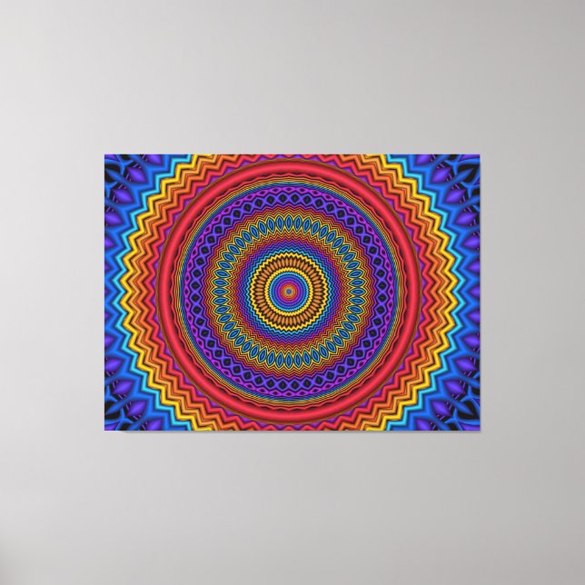 Guilloché Spirograph Wrapped Canvas Leinwanddruck (Vorderseite)