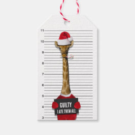Guilty Giraffe Mugshot Funny Christmas Geschenkanhänger