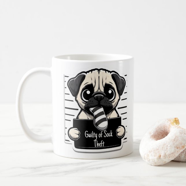 Guilty Paws Tasse Shot - Mops - Kaffee Tasse (Mit Donut)