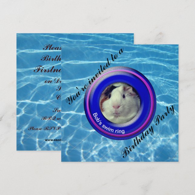 Guinea aus Party Einladung (Vorne/Hinten)