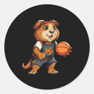 Guinea Basketball Schweine Runder Aufkleber