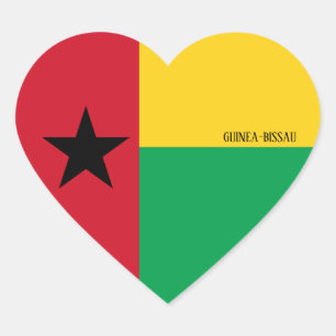Guinea-Bissau-Fahne Splendid Patriotic Herz-Aufkleber