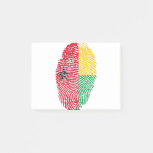 Guinea Bissau Flag Fingerprint Landespreis Post-it Klebezettel