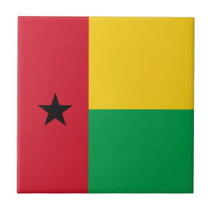 Guinea-Bissau-Flagge Fliese