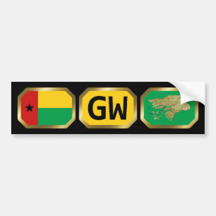 Guinea-Bissau-Flagge-Karte-Code-Aufkleber Autoaufkleber