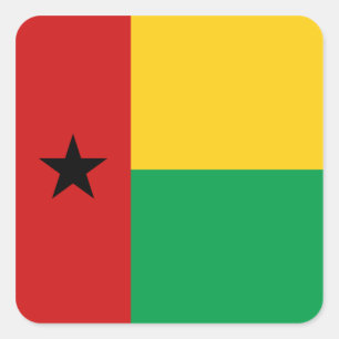 Guinea-Bissau-Flaggen-Aufkleber Quadratischer Aufkleber