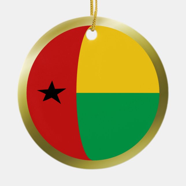 Guinea-Bissau-Flaggenverzierung Keramikornament (Vorne)