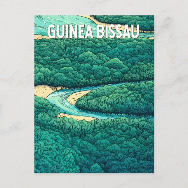 Guinea Bissau Illustration Reisen Vintag Postkarte (Vorderseite)