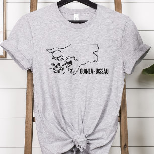 Guinea-Bissau Landkarte Kontur Form Grenzen T-Shirt