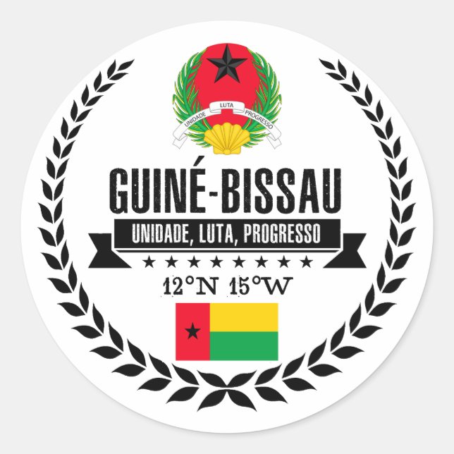 Guinea-Bissau Runder Aufkleber (Vorderseite)