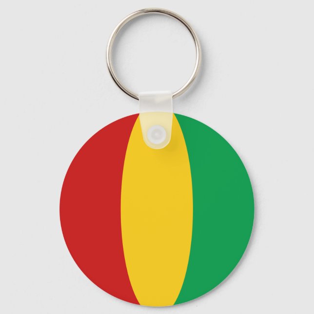 Guinea-Conakry Fisheye Flag Schlüsselanhänger (Vorderseite)
