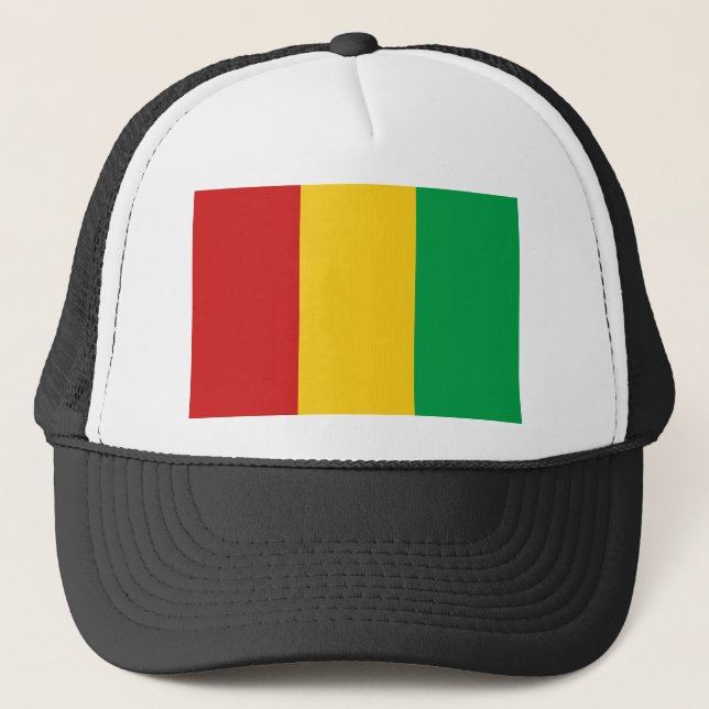 Guinea-Conakry-Flag-Hut Truckerkappe (Vorderseite)