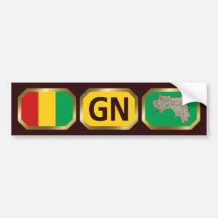 Guinea-Conakry-Flagge-Karte-Code-Aufkleber Autoaufkleber