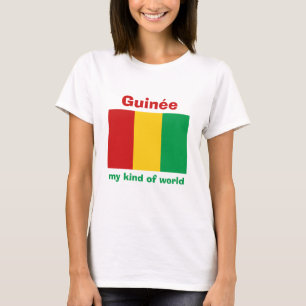 Guinea-Conakry Flagge + Karte + Text-T - Shirt