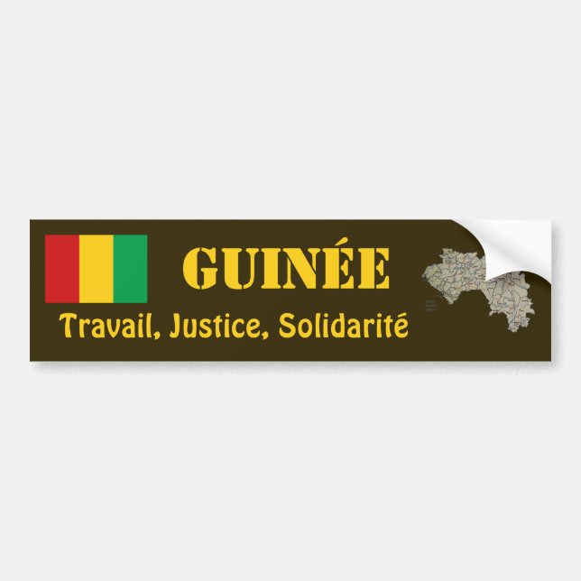 Guinea-Conakry Flagge + Karten-Autoaufkleber Autoaufkleber (Vorne)