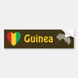 Guinea-Conakry Flaggen-Herz + Karten-Autoaufkleber Autoaufkleber