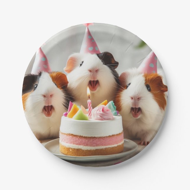 Guinea, die Kuchen fressen, Guinea Pappteller (Vorderseite)