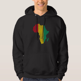Guinea Flag Afrika Kontinentale Silhouette Geschen Hoodie