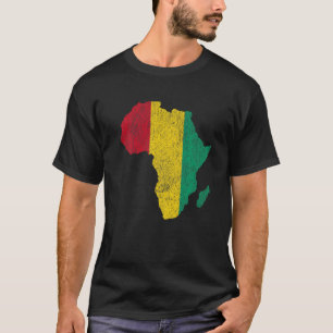 Guinea Flag Afrika Kontinentale Silhouette Geschen T-Shirt