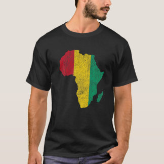 Guinea Flag Afrika Kontinentale Silhouette Geschen T-Shirt