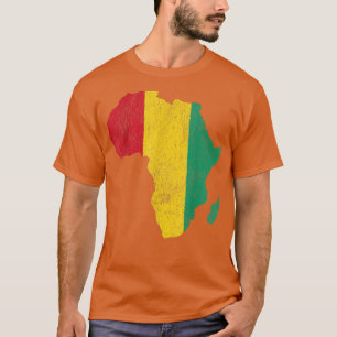 Guinea Flag Afrika Kontinentale Silhouette Geschen T-Shirt