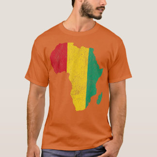 Guinea Flag Afrika Kontinentale Silhouette Geschen T-Shirt