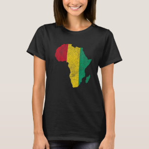 Guinea Flag Afrika Kontinentale Silhouette Geschen T-Shirt