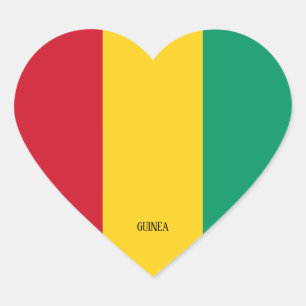 Guinea Flag Splendid Patriotic Herz-Aufkleber