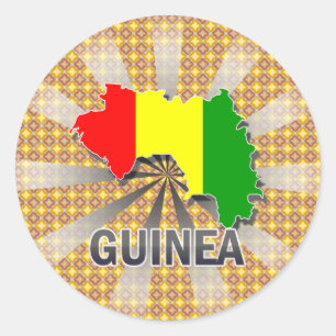 Guinea-Flaggen-Karte 2,0 Runder Aufkleber
