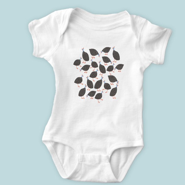 Guinea Fowl Birds Baby Strampler (Cute Guinea Fowl baby bodysuit)