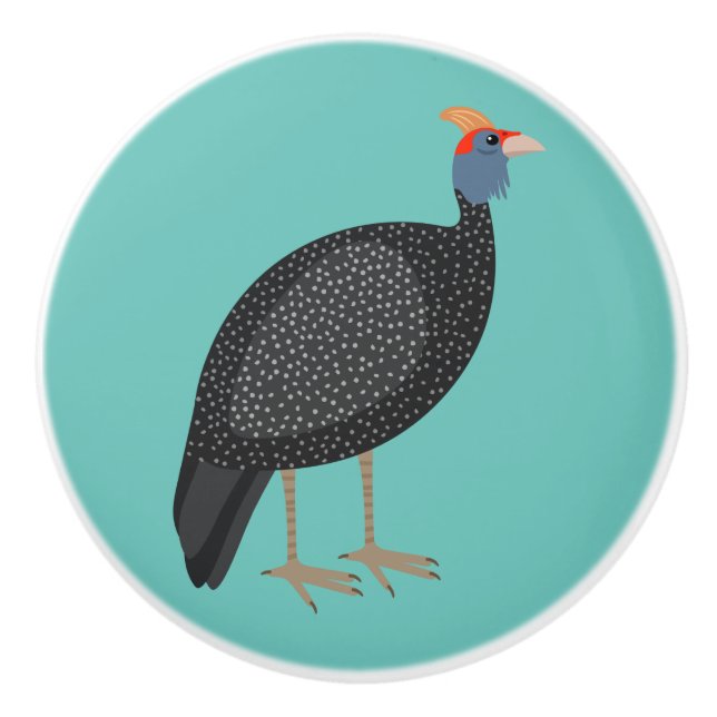 Guinea Fowl Keramik Knochen Keramikknauf (Vorderseite)