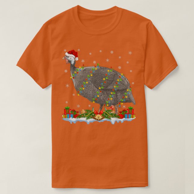 Guinea Fowl Lover Matching Weihnachtsmannmütze Gui T-Shirt (Design vorne)