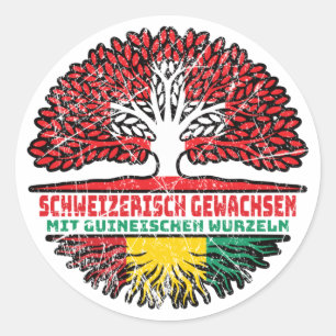 Guinea Guineisch Schweizer Schweiz Baum Wurzel Runder Aufkleber