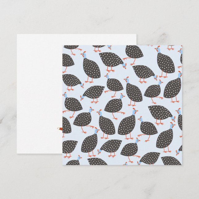 Guinea Hen Bird Hinweiskarte (Vorne/Hinten)