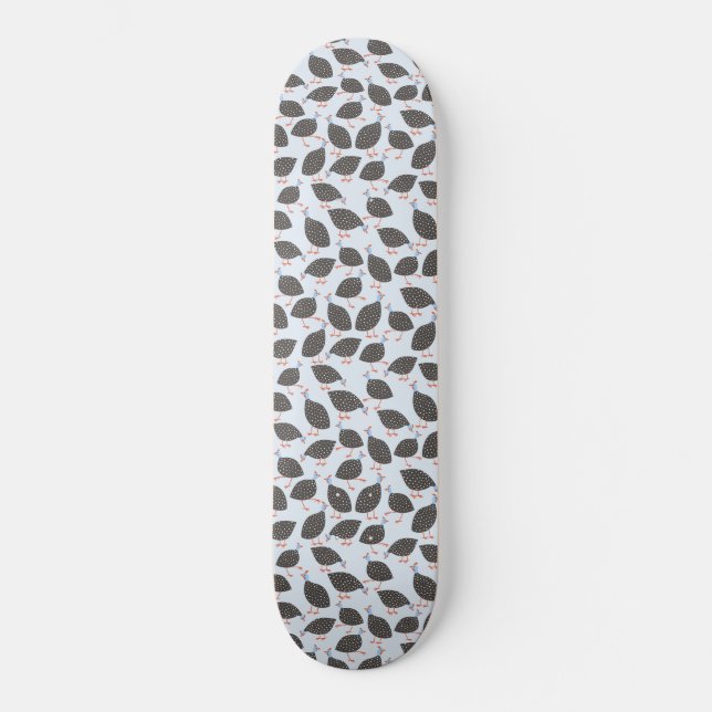 Guinea Hen Bird Pattern Skateboard (Vorderseite)