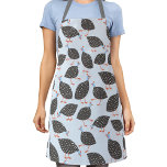 Guinea Hen Fun Bird Pattern Schürze<br><div class="desc">A cute pattern of Guinea Fowl on a light blue background.</div>