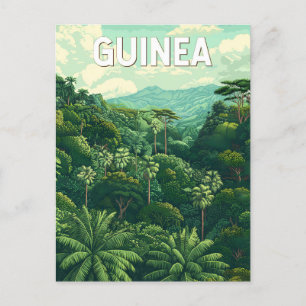Guinea-Illustration Reise Kunst Vintage Postkarte